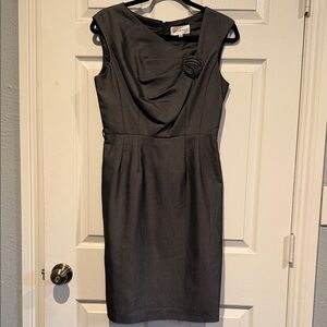 Ann Taylor Charcoal Draped Midi Dress